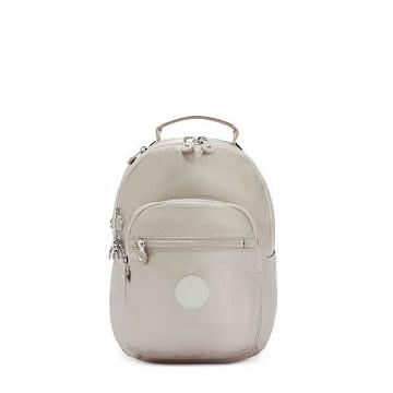 Kipling Seoul Small Metallic Tablet Ryggsäck Beige | SE 1352BE